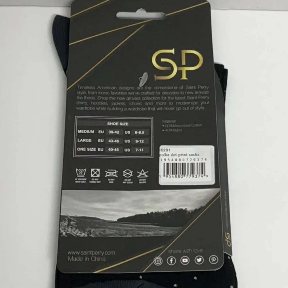 Black Dress Socks with Elegant Dotted Pattern